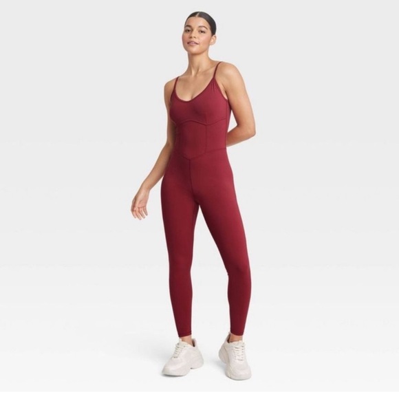 JoyLab Pants - Joy Lab > Cranberry Sleeveless Jumpsuit Large
